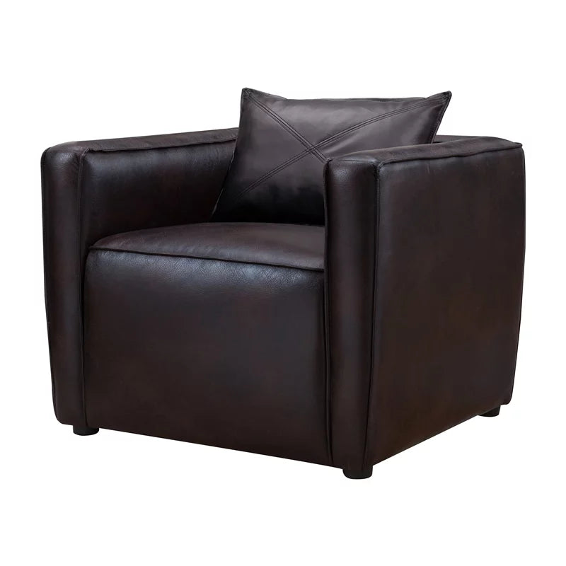 Brown Vinyl Upholstered Accent Chair with Arm Rests G6533