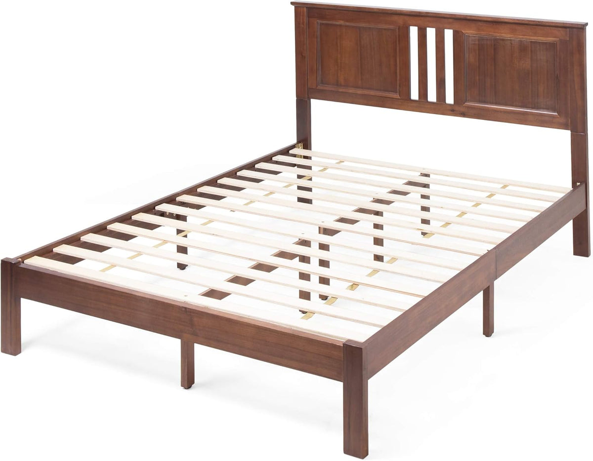 Gray Acacia Wood Queen Bed Platform I74507