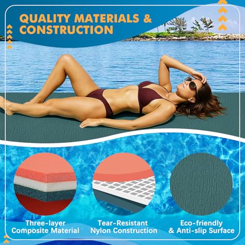 11.5 Ft Floating Mat, 3-Layer XPE Foam Pad D618285