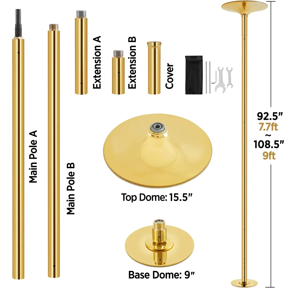 Gold Spinning Dance Pole with Adjustable Height P241929