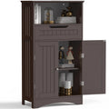 Dark Brown Bathroom Storage Cabinet with Drawer and Shelf M765852