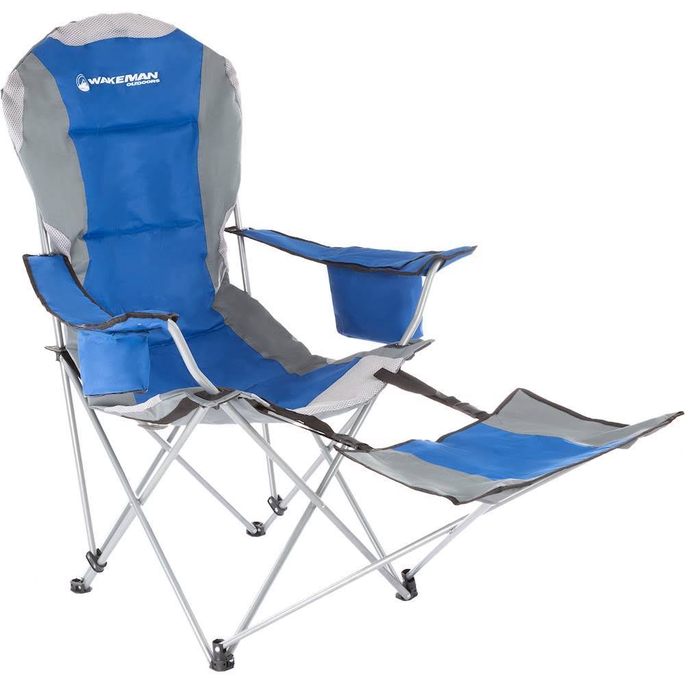Blue Camp Chair with Footrest L721