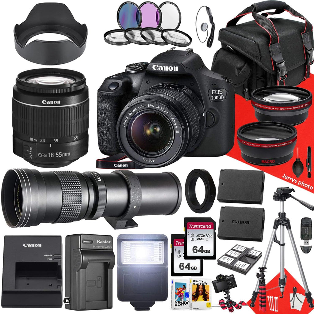 DSLR Camera with 18-55mm and 420-800mm Lenses + 128 GB Memory + Tripod (33pc Bundle) X657322