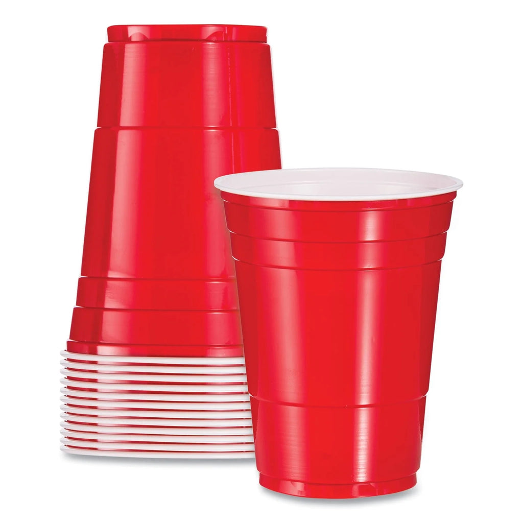 Red 16 Oz Plastic Cold Drink Cups R2711