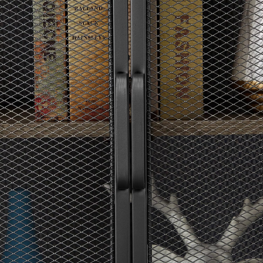 Brown and Black Corner Cabinet with Two Doors and Shelves H6925