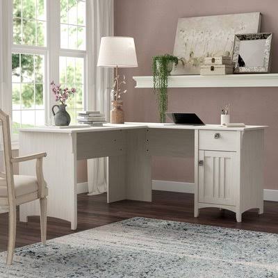 Antique White L-Shape Desk N918029