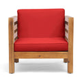 Teak and Red Acacia Wood Outdoor Club Chair O589067