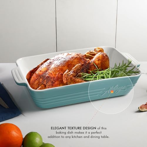 White 9x13 Ceramic Baking Dish with Handles T7829