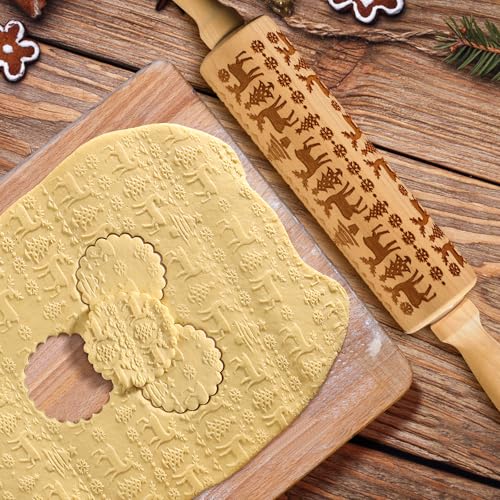 Embossed Wooden Rolling Pin P45354
