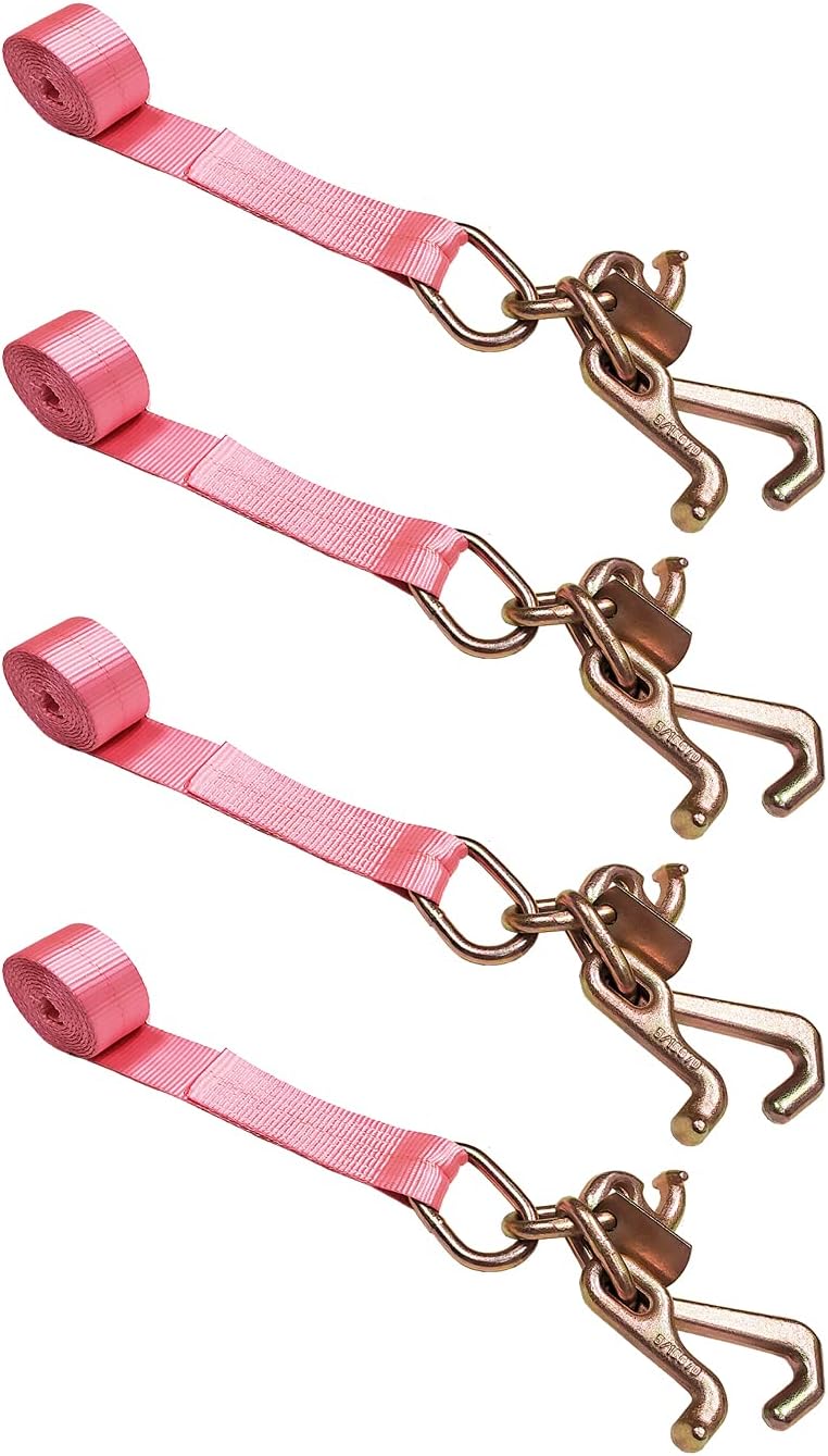 2” x 10’ Auto Tie-Down Car Straps 8 Pack Yellow Q30308