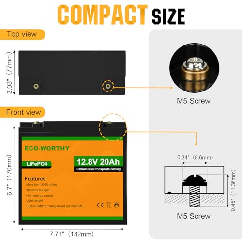 12V 20Ah Lithium LiFePO4 Battery with BMS P36217