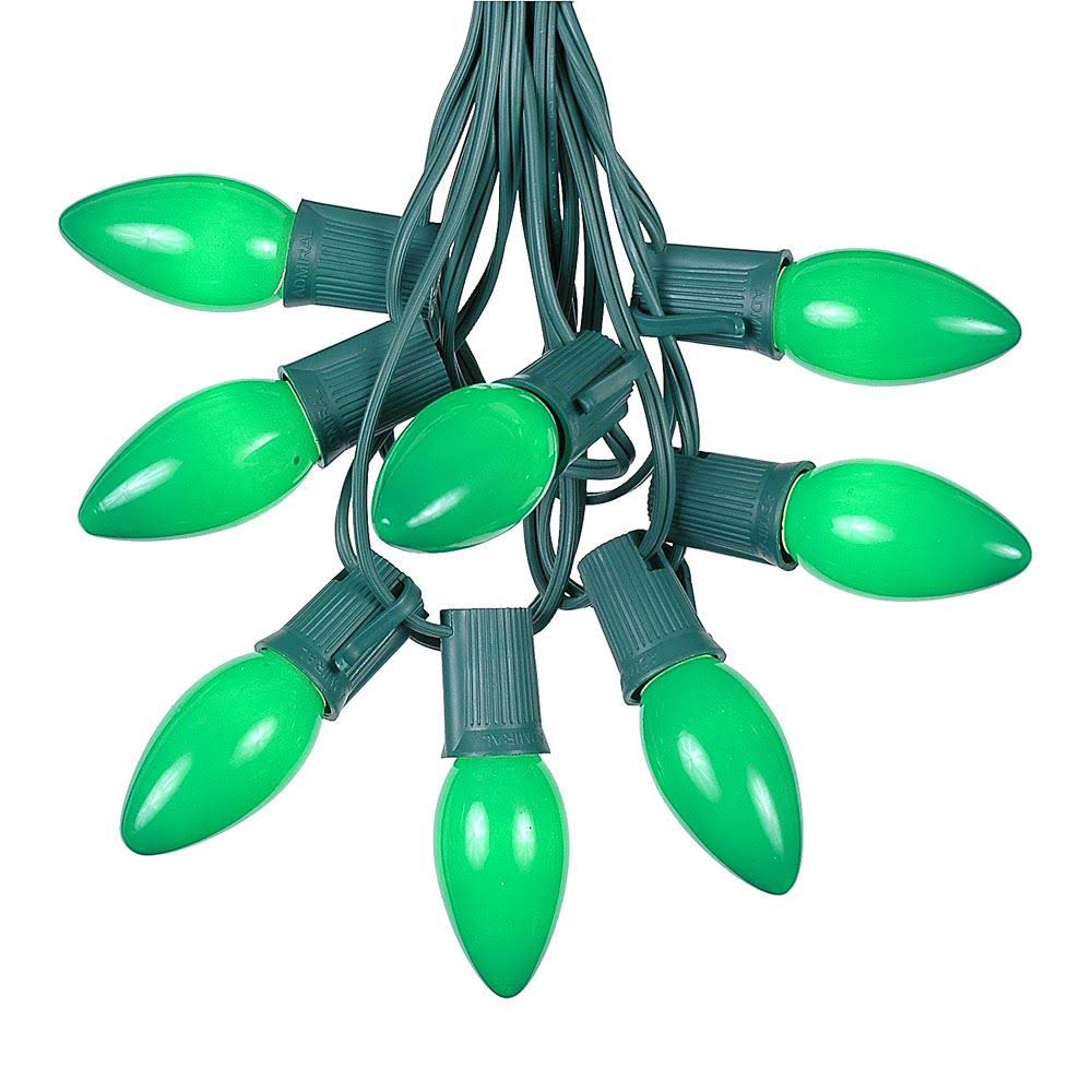 C9 Green Ceramic Christmas String Light Set Y9442