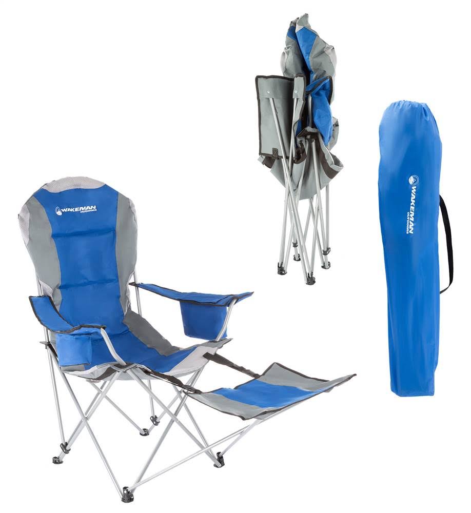 Blue Camp Chair with Footrest L721