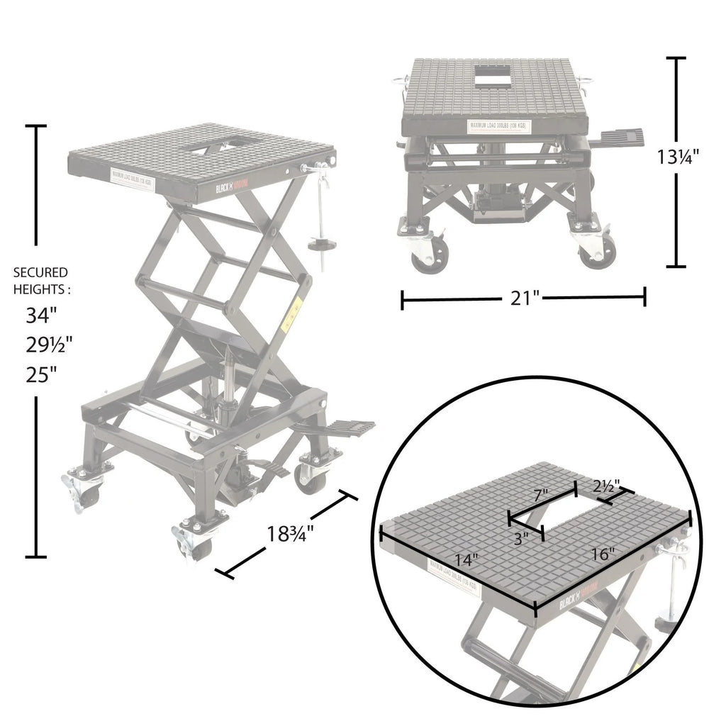 Hydraulic Motorcycle Scissor Lift with Casters Y4459