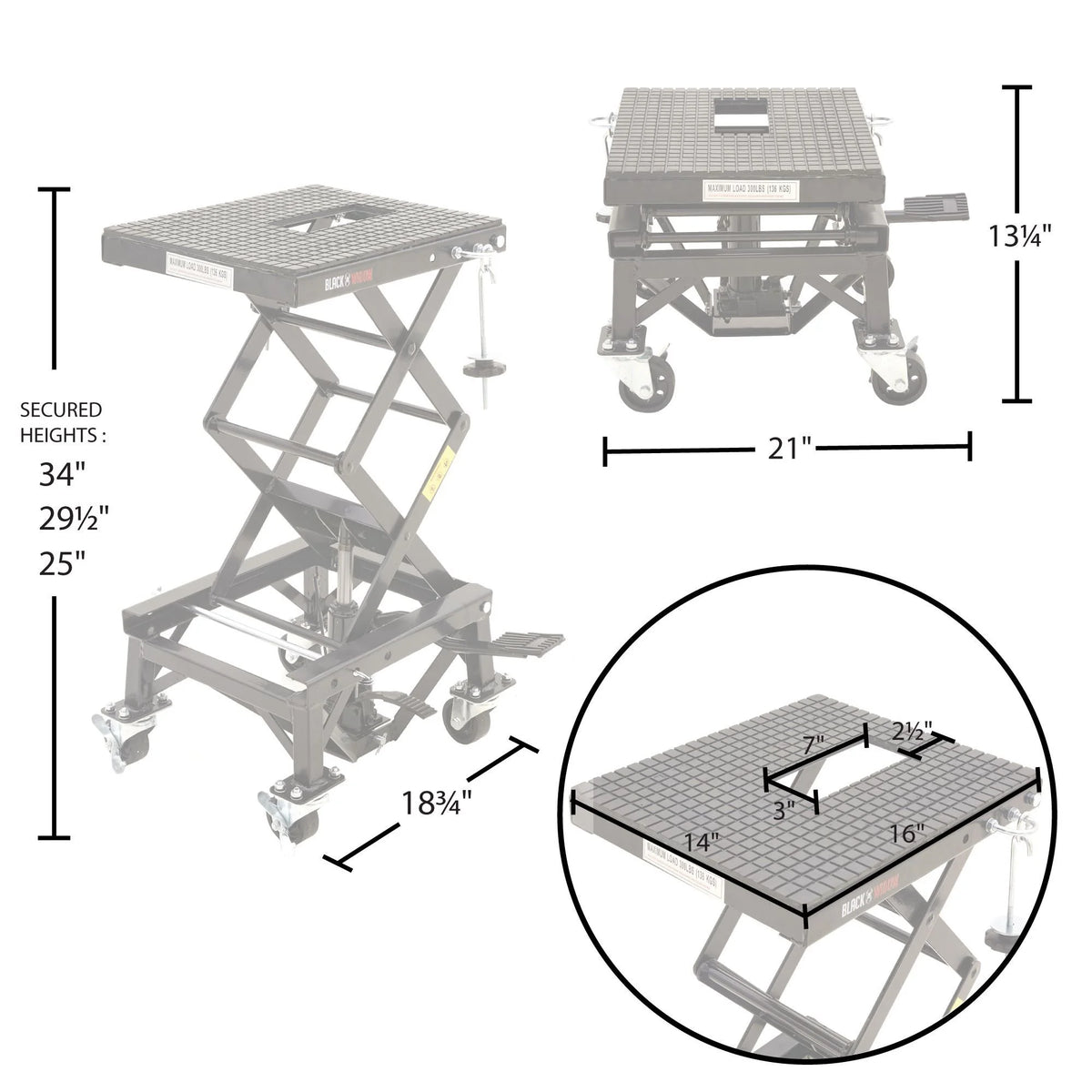 Hydraulic Motorcycle Scissor Lift with Casters Y4459