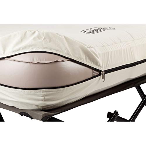 Queen-Size Folding Air Mattress with Steel Frame & Side Table P48541