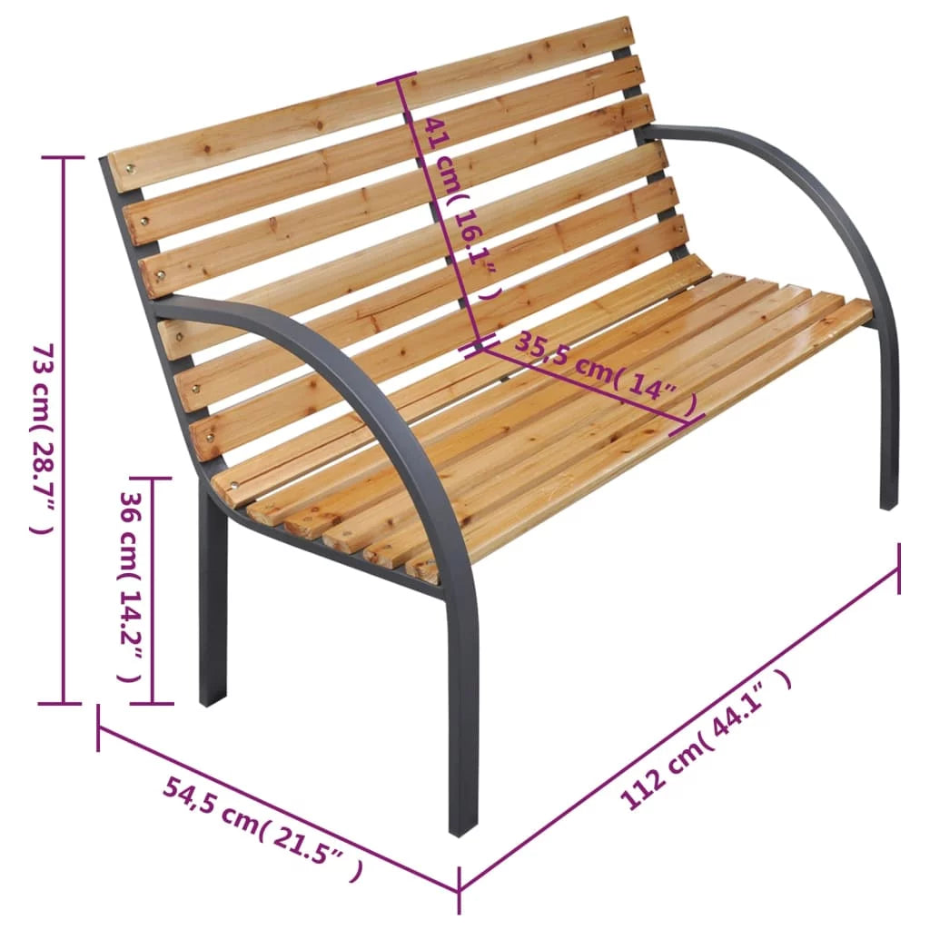 Solid Wood Fir Patio Bench W4104