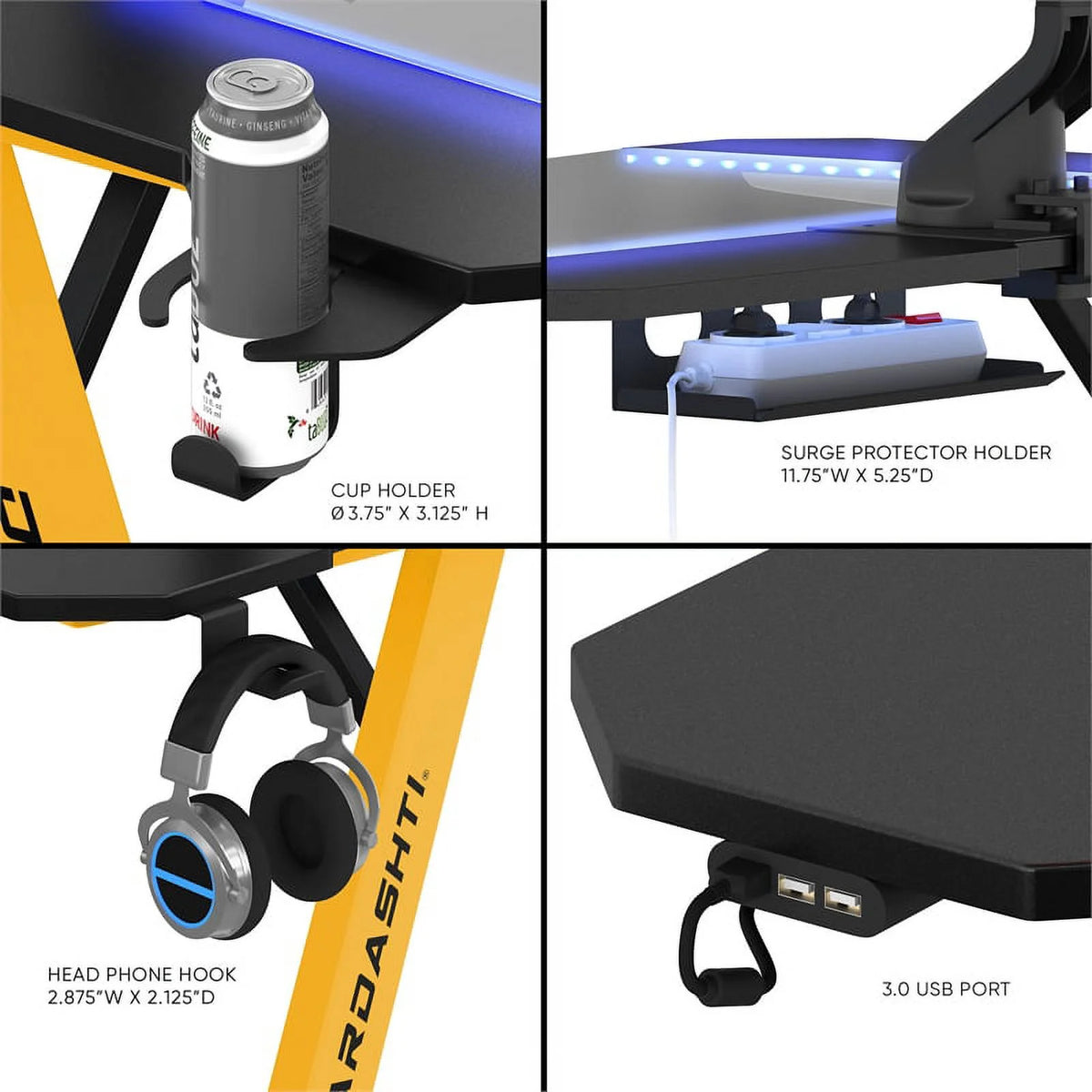 29.72" Gaming Desk with LED Lights W5725
