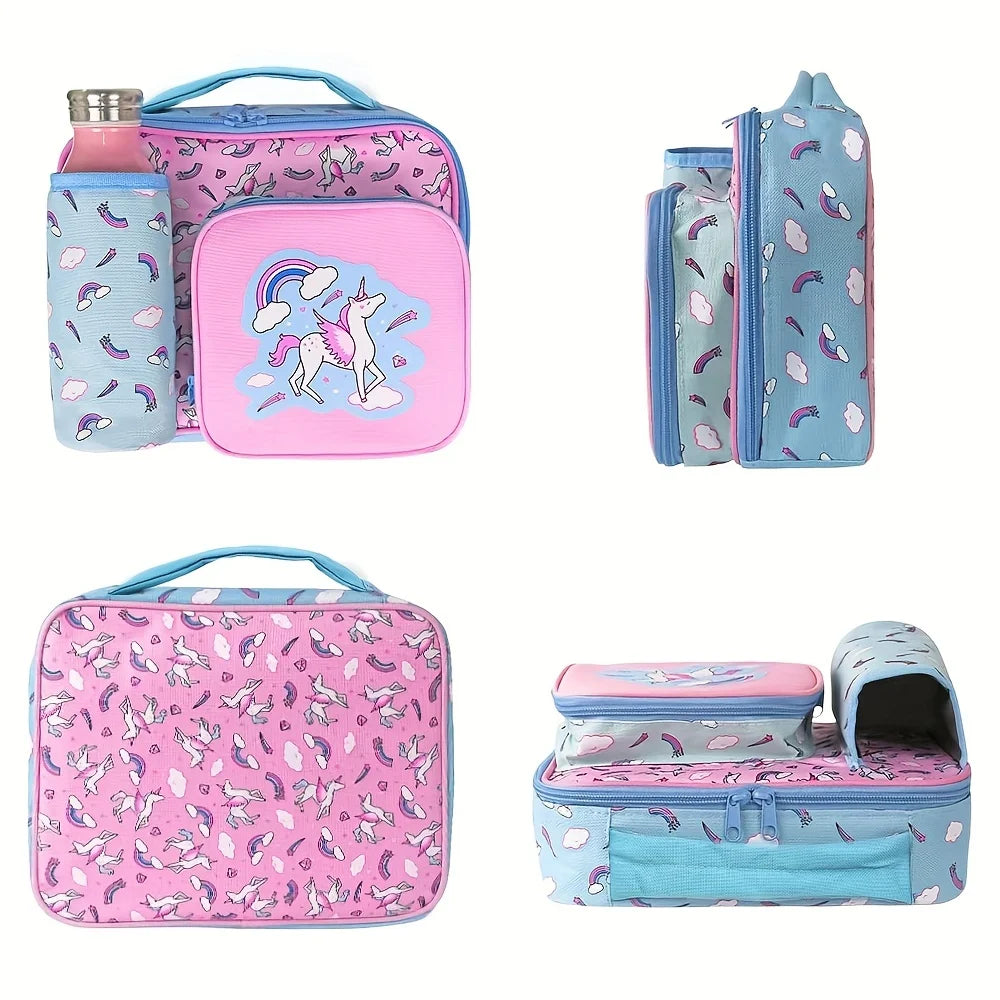 Insulated Lunch Bag with Bottle Holder, 3 Compartments, Waterproof S124