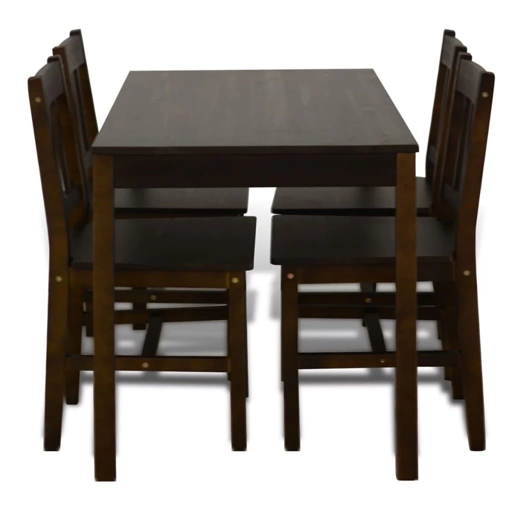 Wooden Dining Table with 4 Chairs Brown W179723