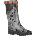 Metallic Snake Skin Print Rain Boot D226