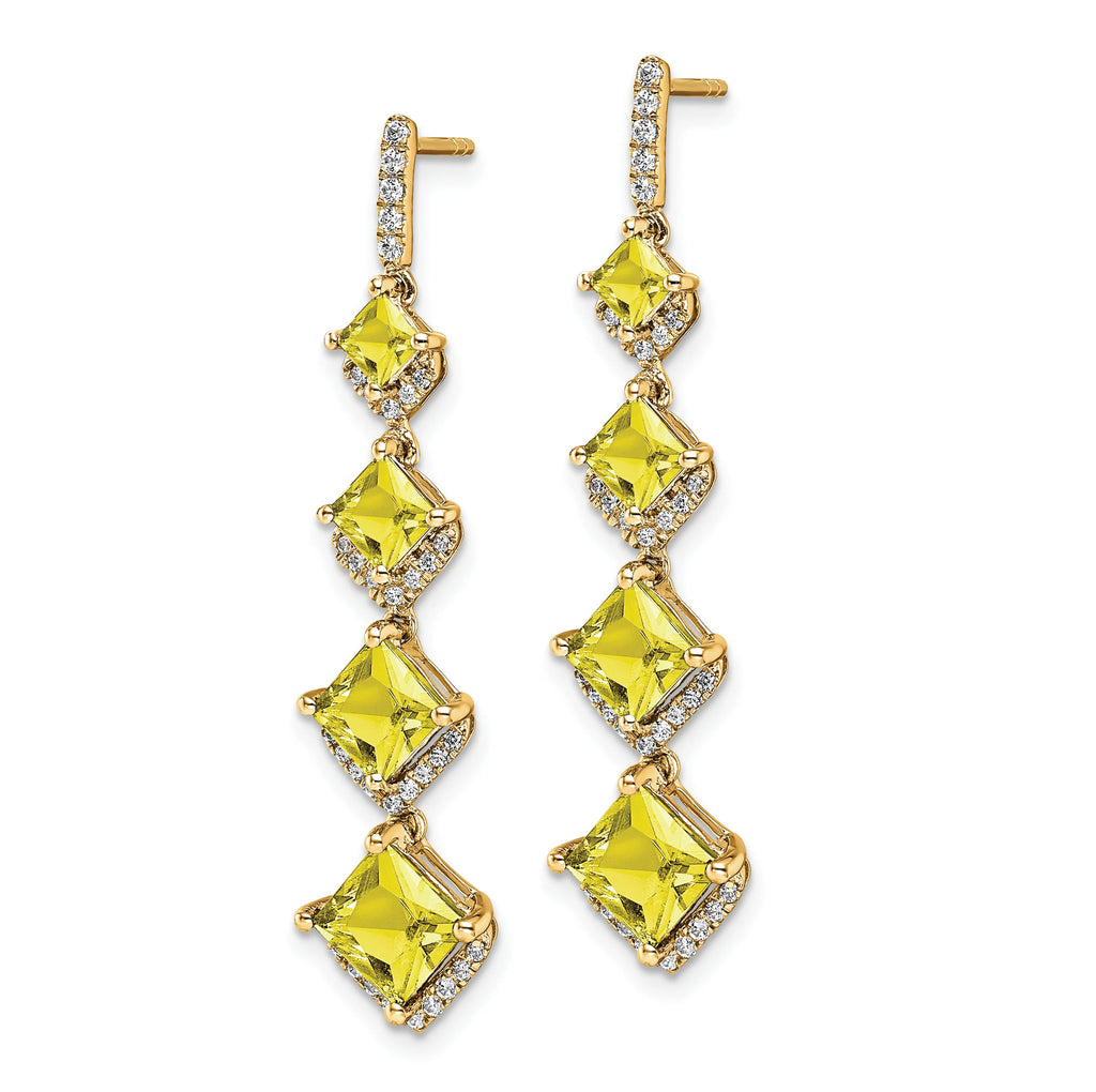 14 Karat Yellow Gold Lab Grown Diamond Drop Post Earrings P323957