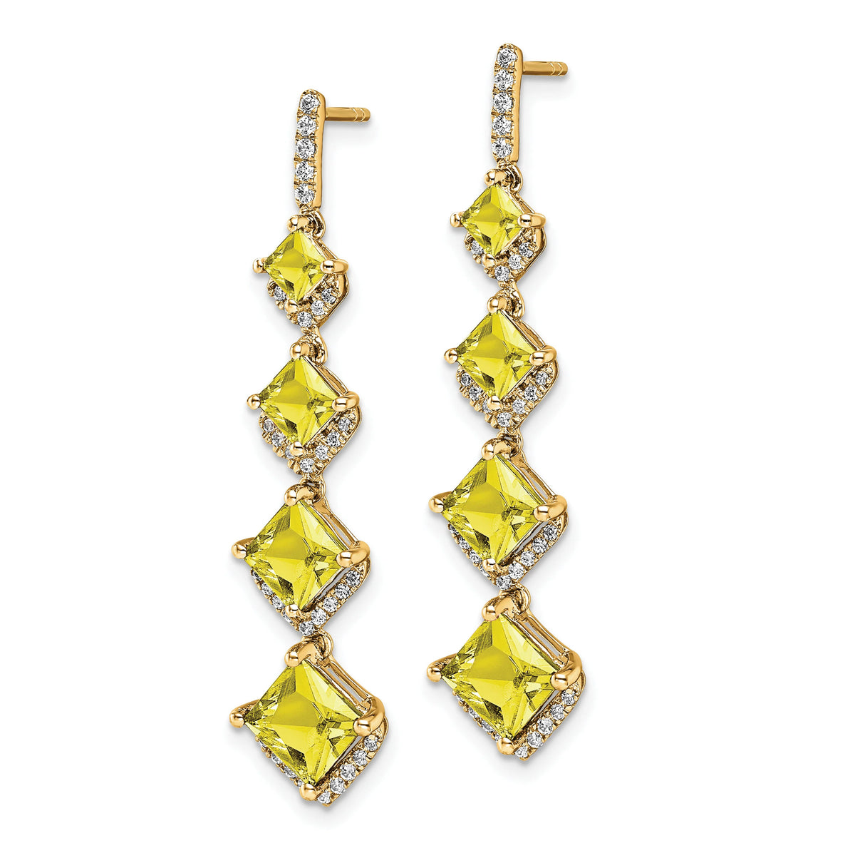 14 Karat Yellow Gold Lab Grown Diamond Drop Post Earrings P323957