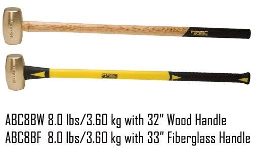 8 lb. Brass Hammer with Fiberglass Handle C84499