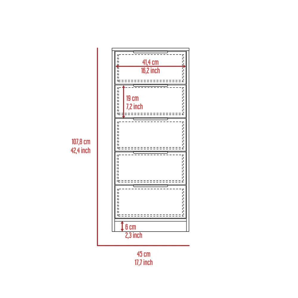 White 5 Drawer Dresser L949912