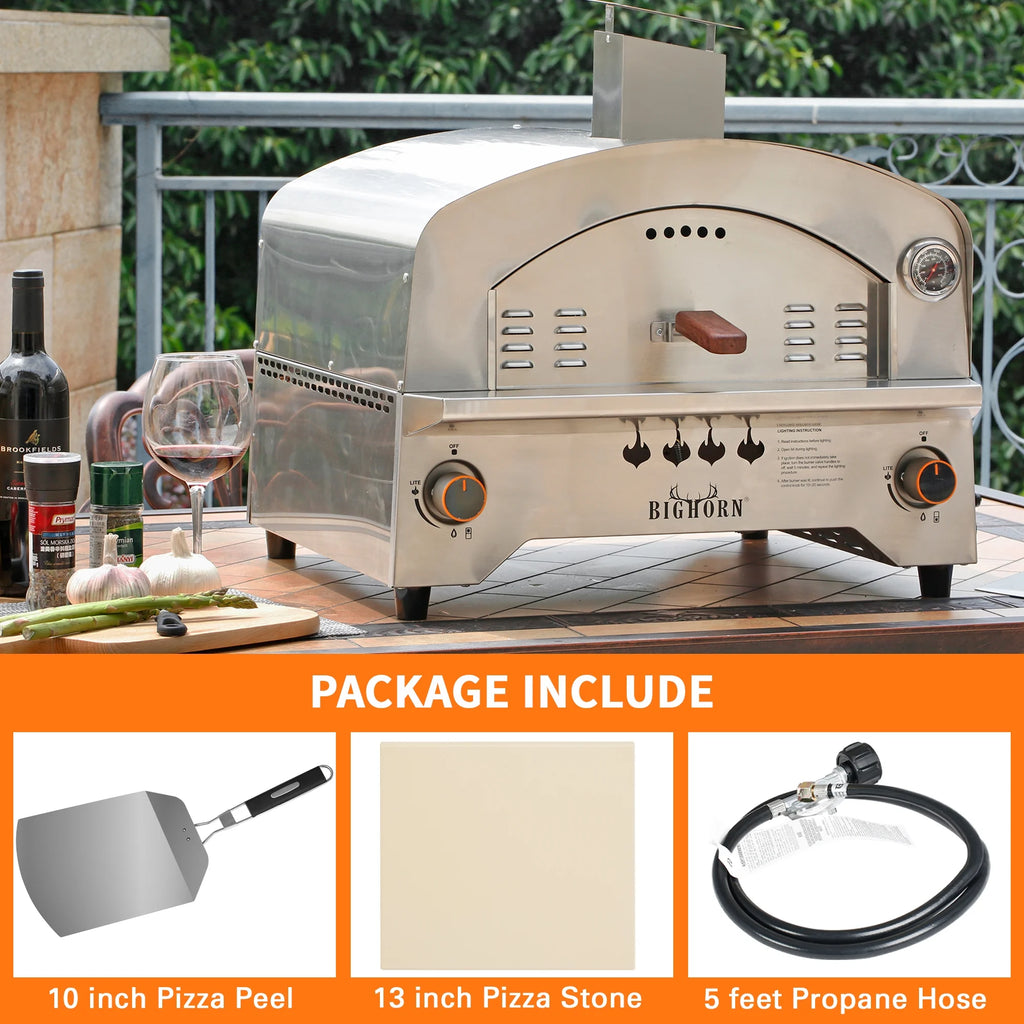 Portable Propane Pizza Oven with 13 inch Pizza Stone R4165