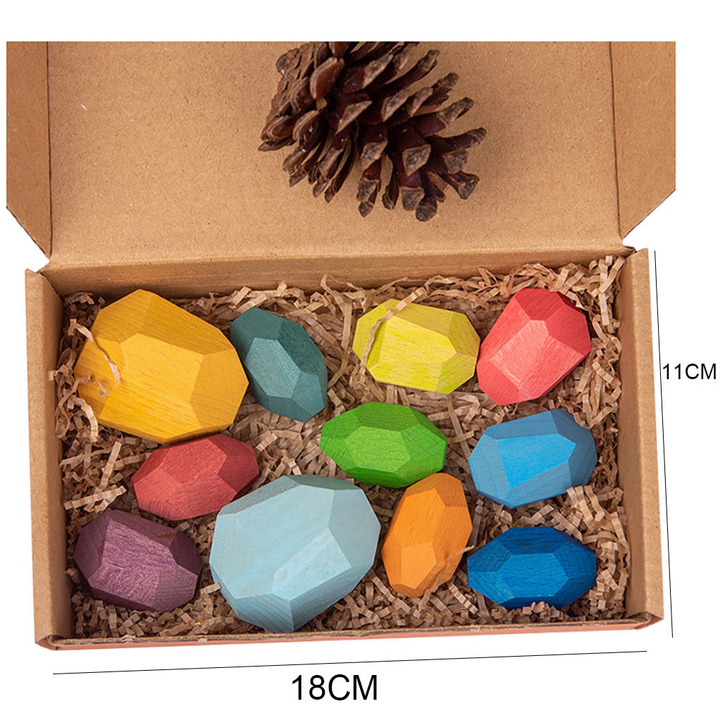 Wooden Stone Building Block Stacking Game N561409