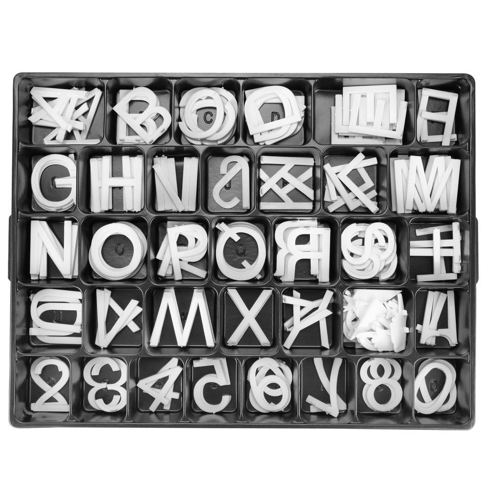 White Helvetica Letters Q402