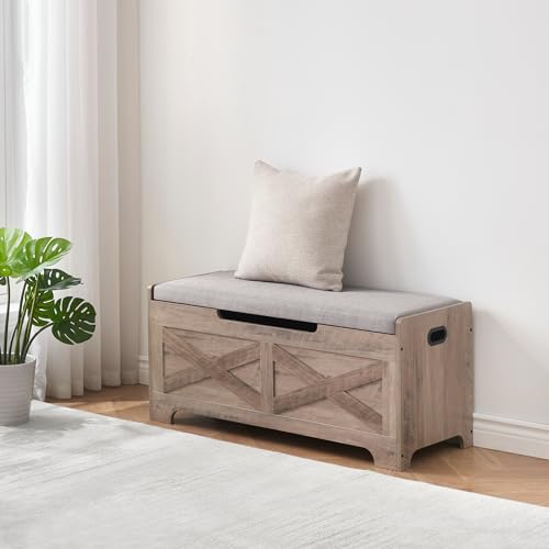Storage Chest with Safety Hinge Wooden Shoe Bench F1032