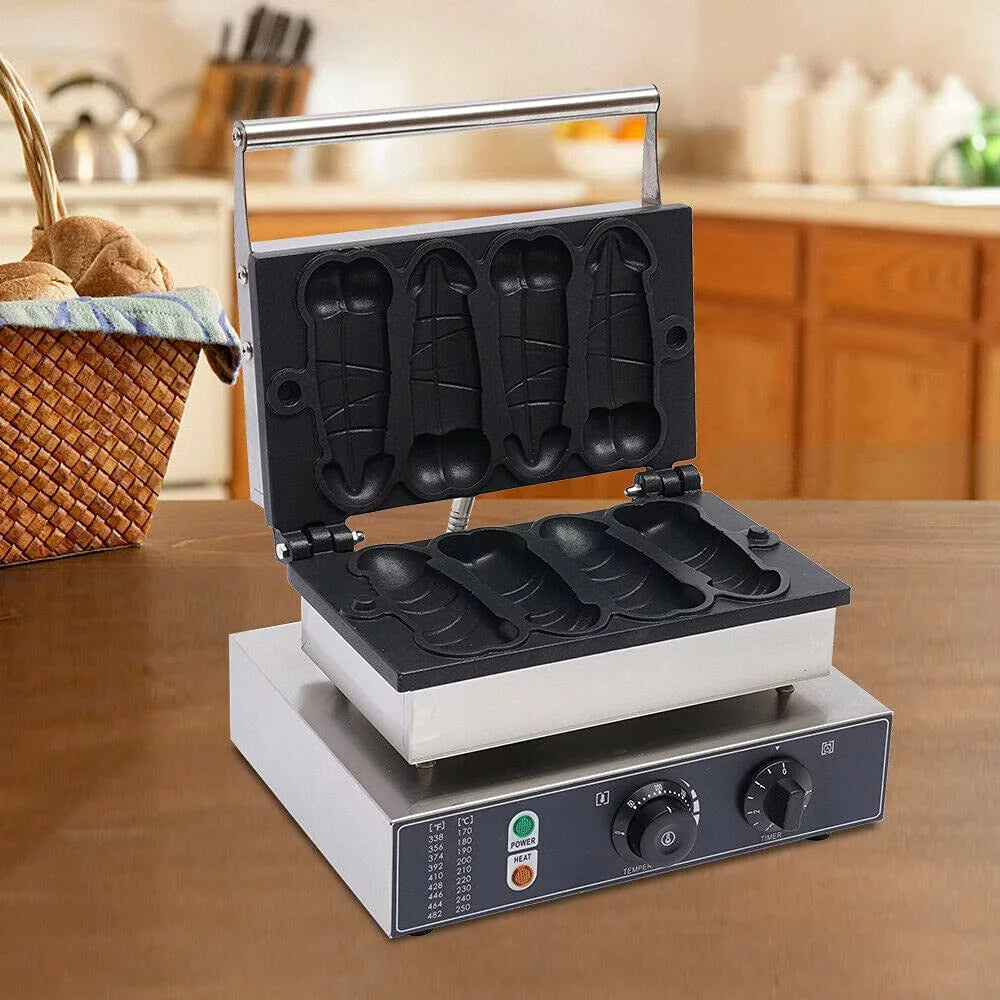 Commercial Waffle Maker with Timer and Temperature Control F796292