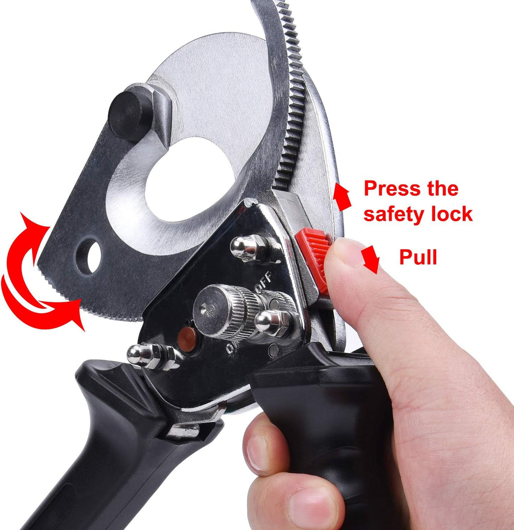 Ratchet Cable Wire Cutter, Steel Blades, 9.4Inch Pack of 2 P949517