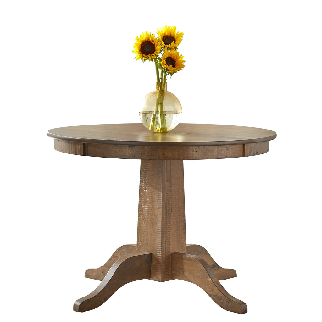 Brown Round MDF Pedestal Dining Table D114
