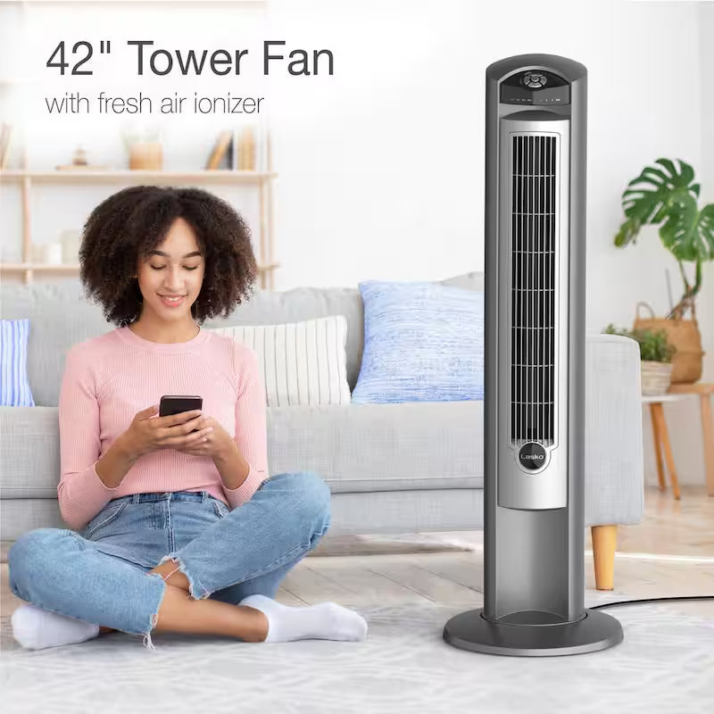 42 in. 3-Speed Oscillating Tower Fan with Remote Control L743620