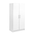 2-Shelf Engineered Wood Freestanding Wardrobe Cabinet in White P94888