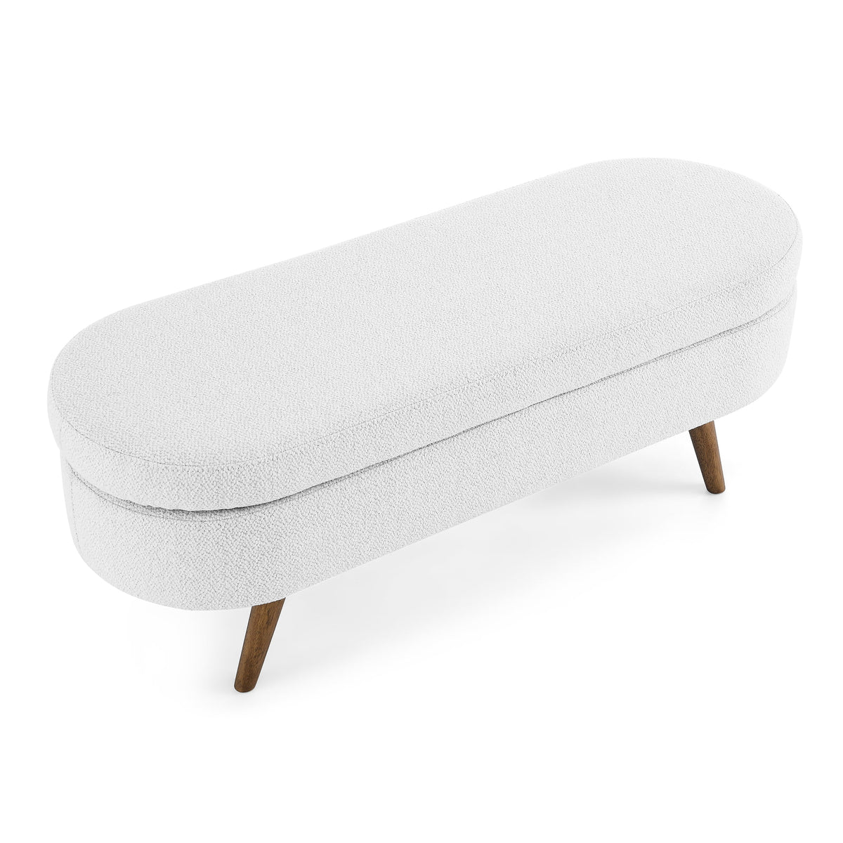 Oval Storage Bench with Rubber Wood Legs L393212