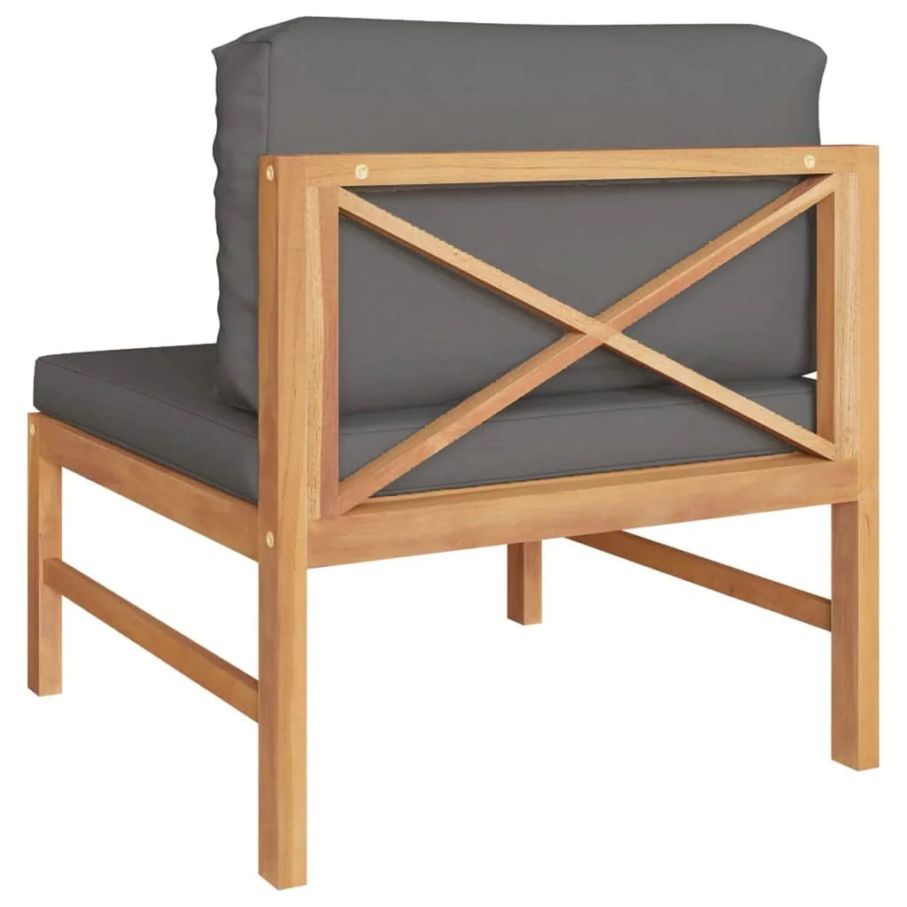 Dark Gray Cushions Solid Teak Wood Sofa C1356