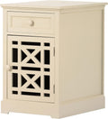 Navy Blue Antique End Table with Drawer and Storage Cabinet I786477