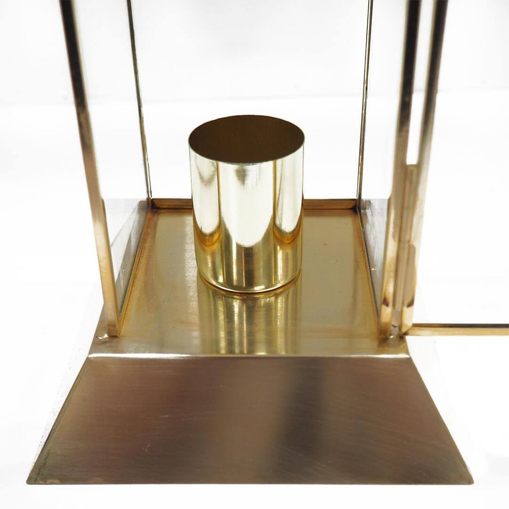 Black Glass Taper Candle Lantern Set X867