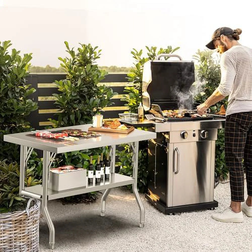 Stainless Steel Folding Table 48" X 24" V638977
