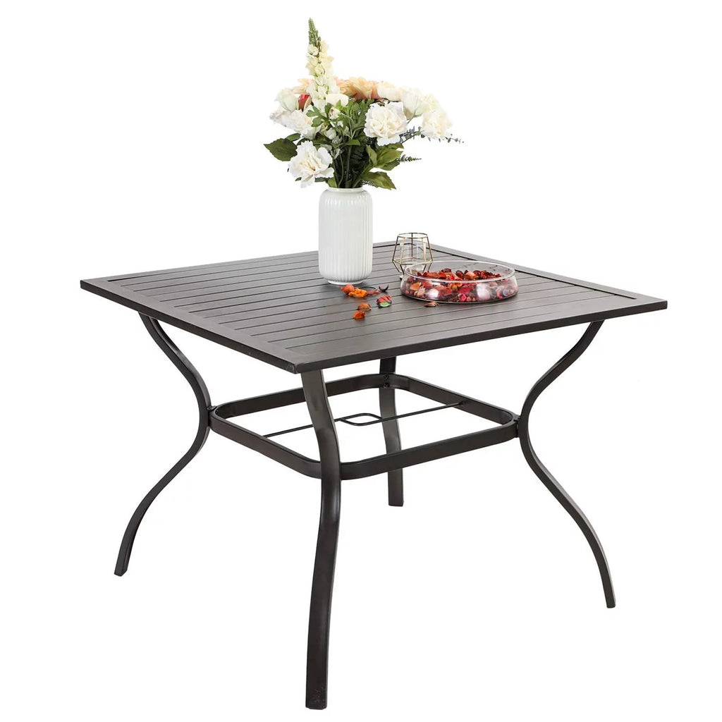 Outdoor Square Dining Table with Steel Frame K614