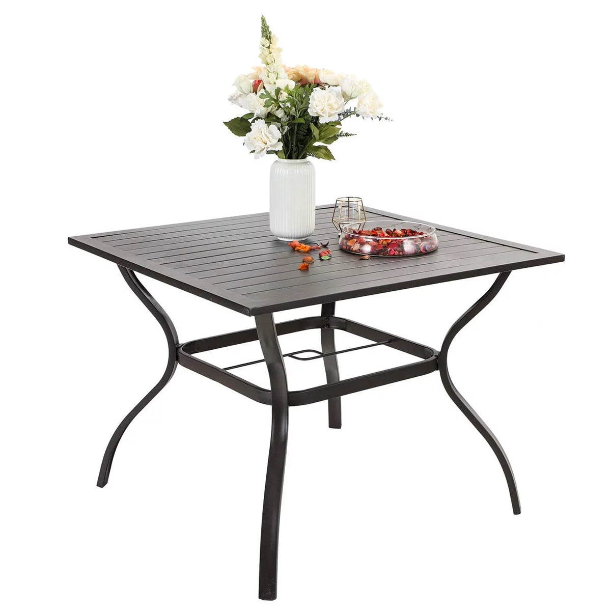 Outdoor Square Dining Table with Steel Frame K614