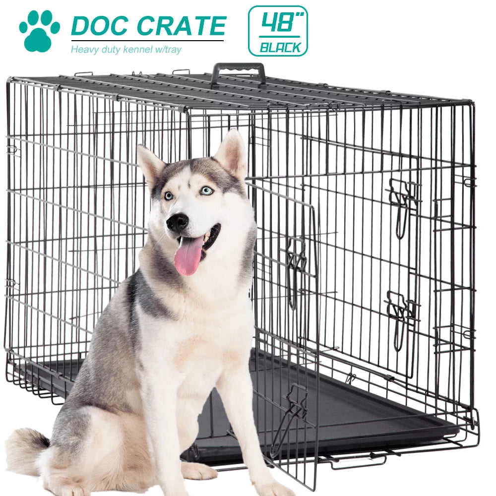 48 inch Double-Door Dog Cage M97812