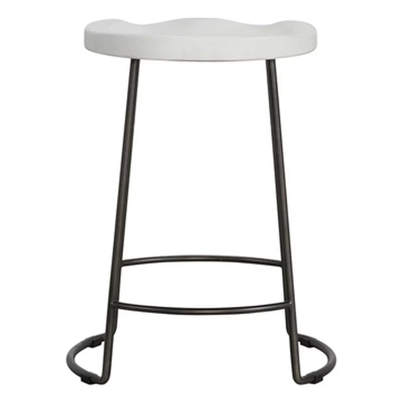 Weathered White Wood Counter Stool S80911