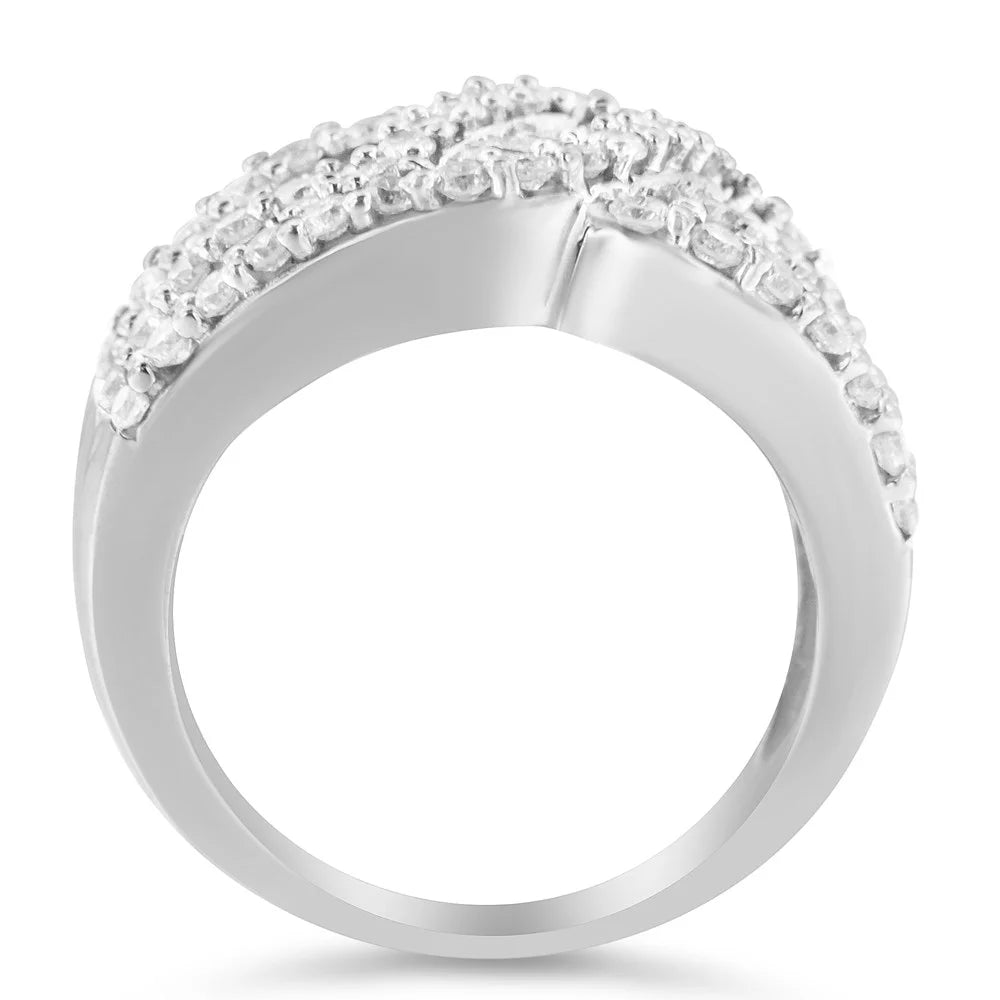 10K White Gold Diamond Knot Band N4465