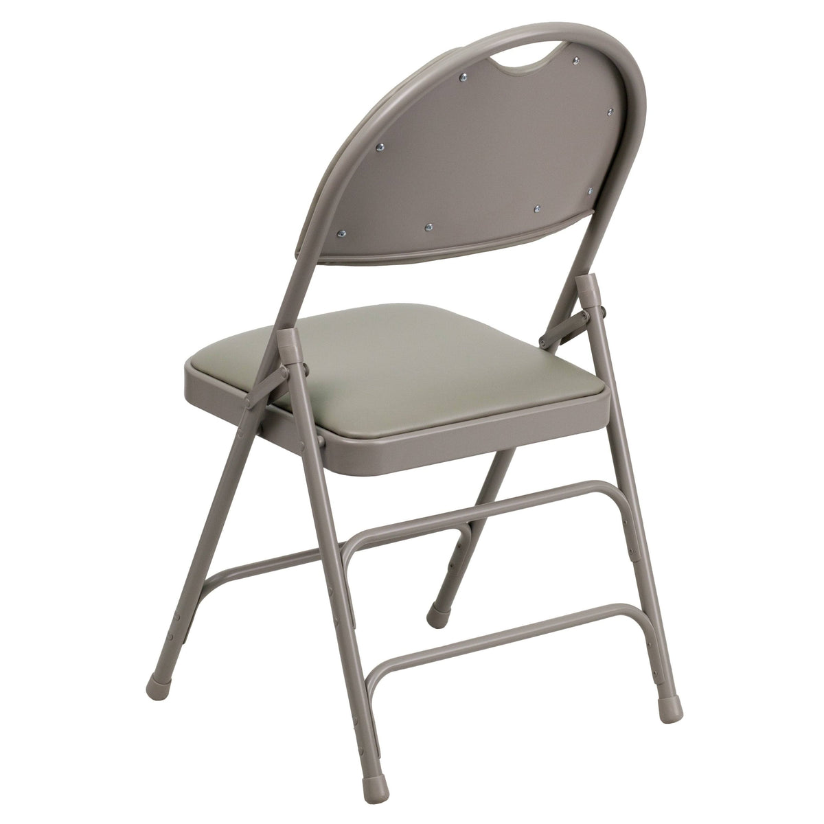 4 Pack Extra Large Triple Braced Folding Chair Gray Vinyl U645468