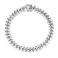 925 Sterling Silver Solid Italian Miami Cuban Link Chain Bracelet A404